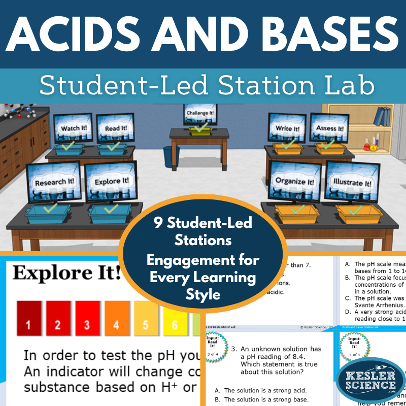 Acids & Bases Station Lab - MS 6-8 - Print, Virtual