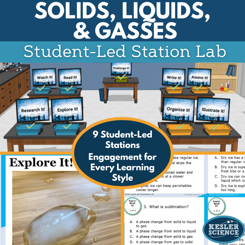 Solids, Liquids, & Gases Station Lab - MS