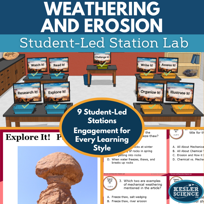 Weathering, Erosion, & Deposition Station Lab - MS