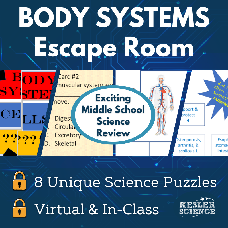 Body Systems Escape Room - 6th 7th 8th Grade Science Review Activity