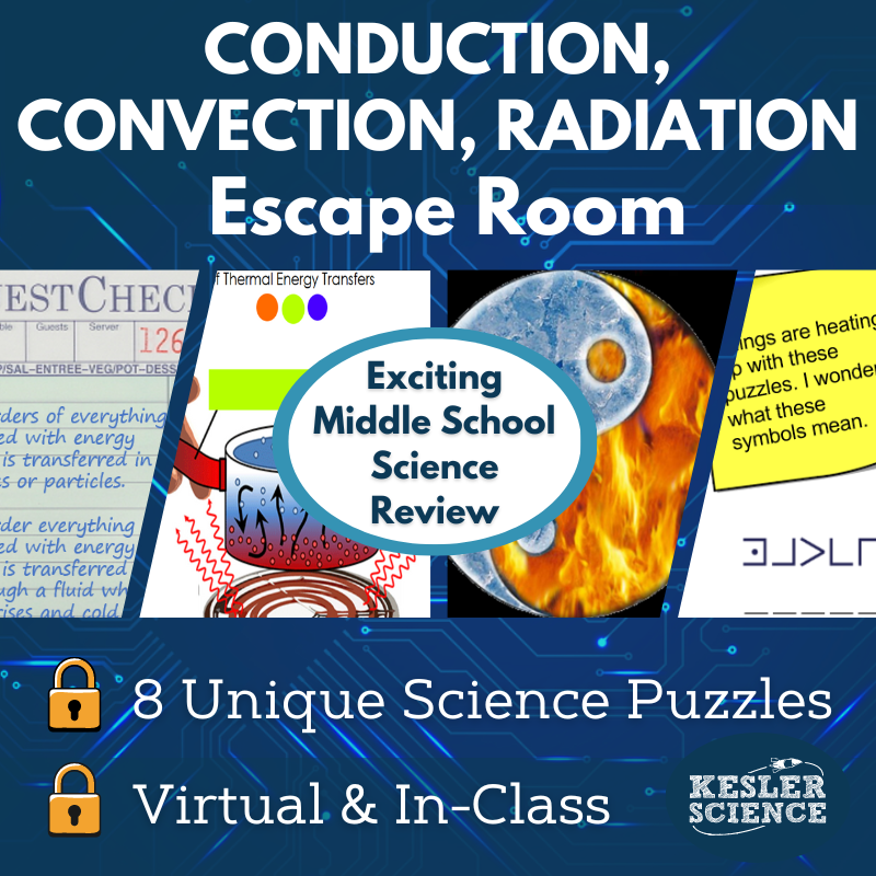 Conduction, Convection, & Radiation Escape Room - 6th 7th 8th Gr. Science Review