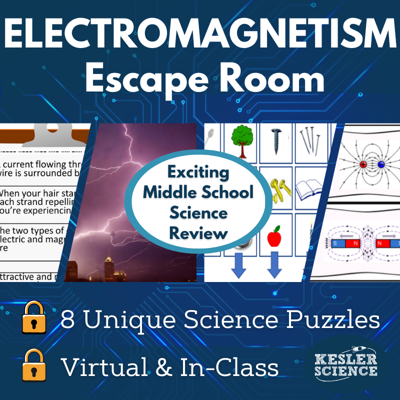 Electromagnetism Escape Room - 6th 7th 8th Grade Science Review Activity