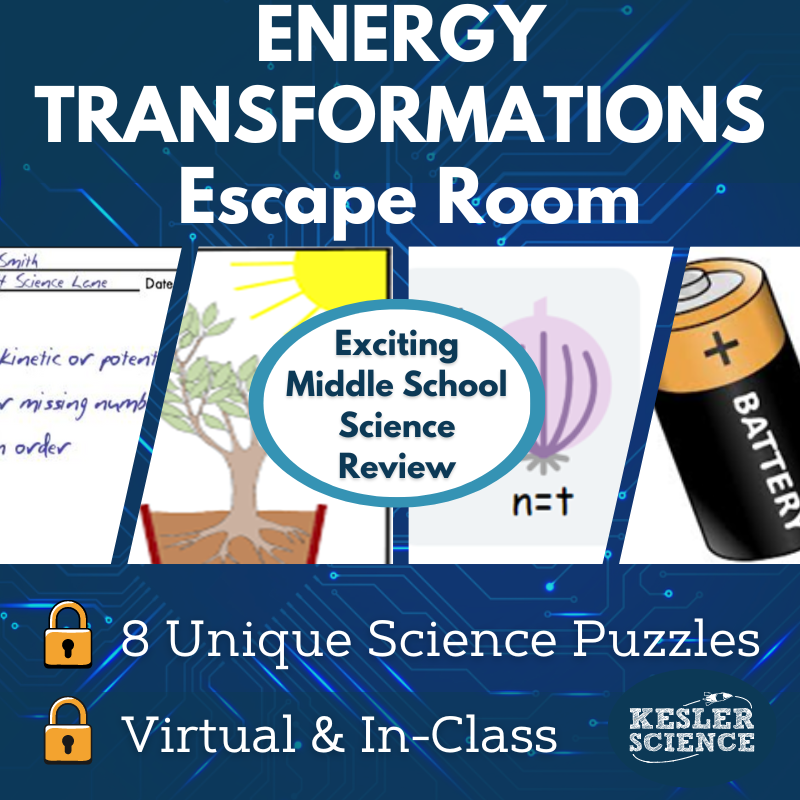 Energy Transformations Escape Room - 6th 7th 8th Grade Science Review Activity