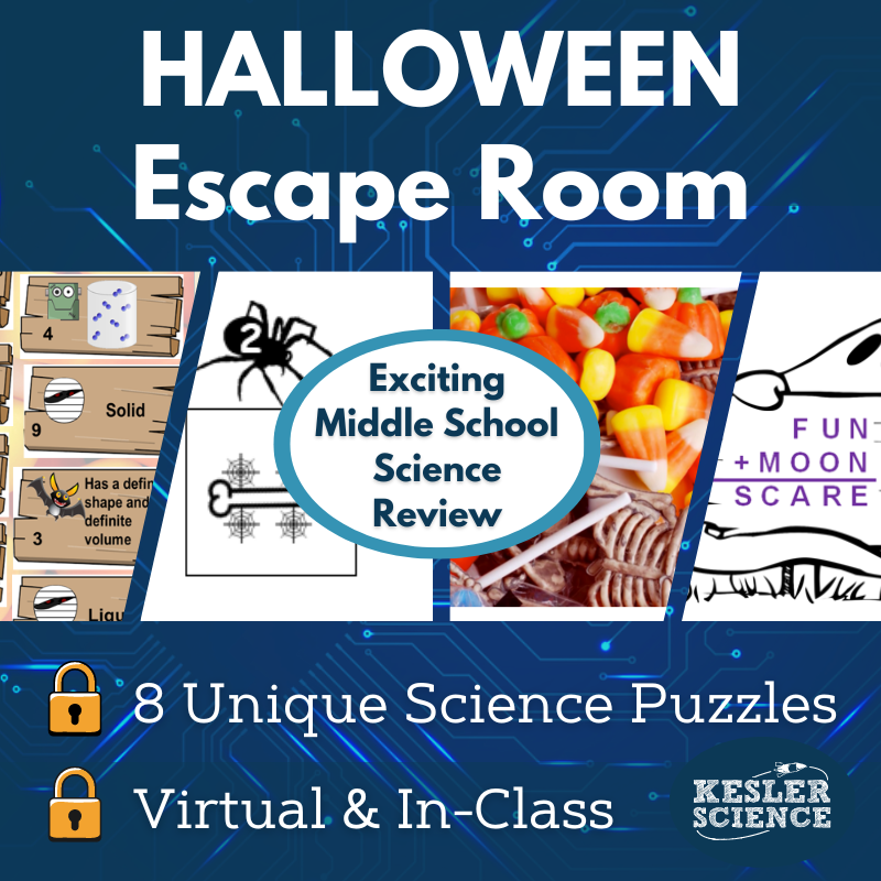 Halloween Science Escape Room - 6th 7th 8th Grade Science Review Activity
