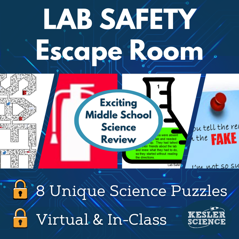 Lab Safety Escape Room - 6th 7th 8th Grade Science Review Activity