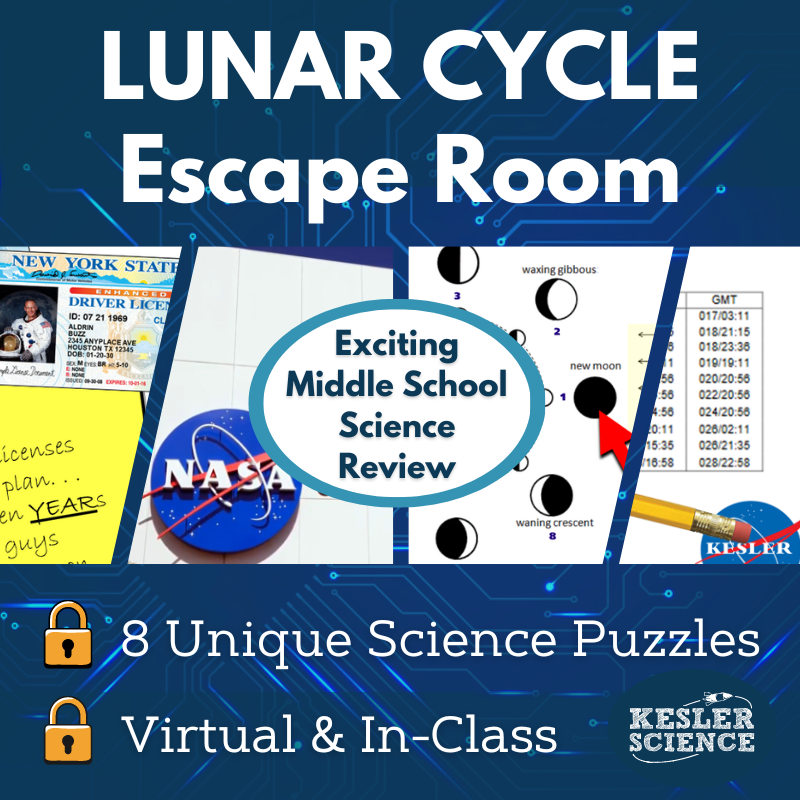Lunar Cycle Escape Room - 6th 7th 8th Grade Science Review Activity