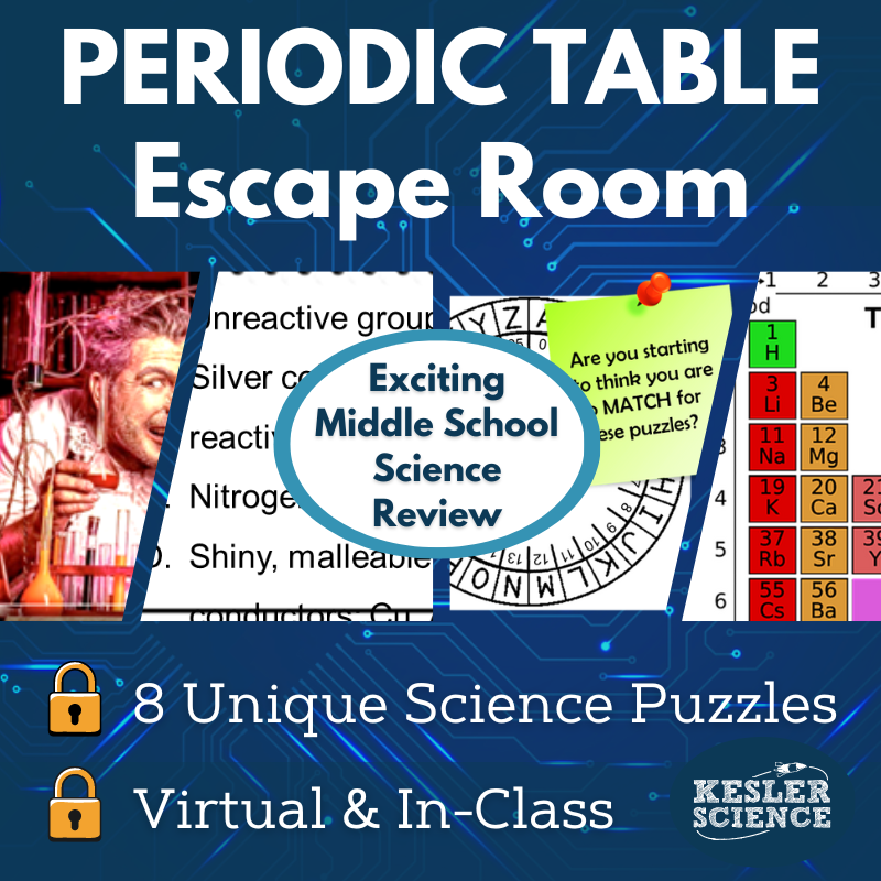 Periodic Table Escape Room - 6th 7th 8th Grade Science Review Activity