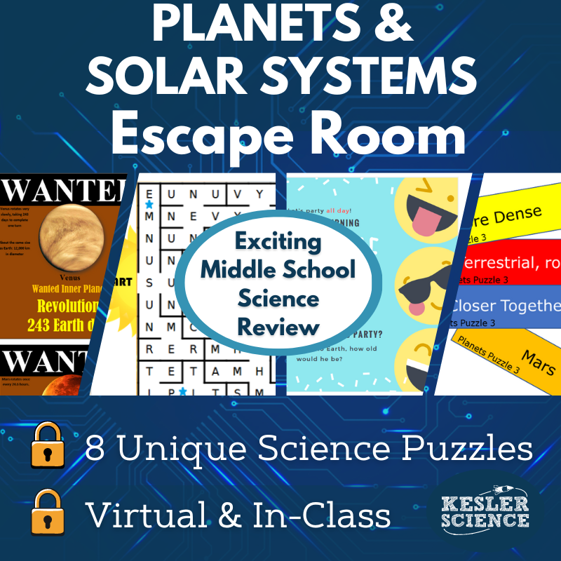 Planets and Solar System Escape Room - 6th 7th 8th Grade Science Review Activity