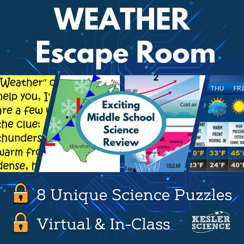 Weather Escape Room - 6th 7th 8th Grade Science Review Activity