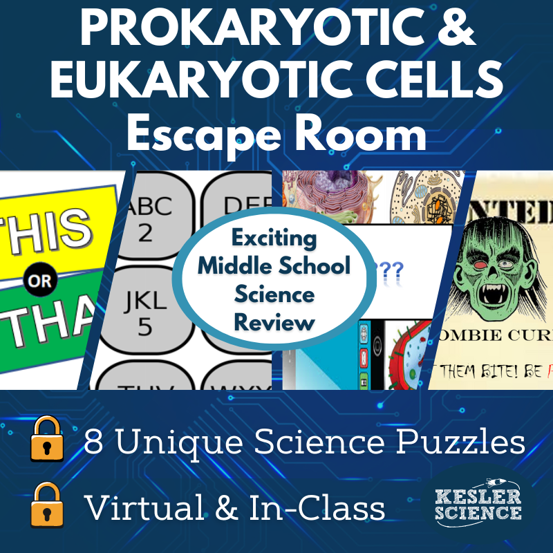 Prokaryotic and Eukaryotic Cells Escape Room - 6th 7th 8th Gr. Science Review