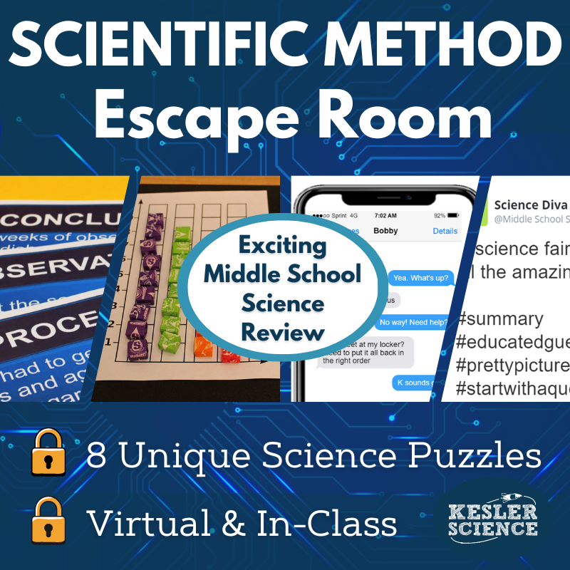 Scientific Method Escape Room - 6th 7th 8th Grade Science Review Activity