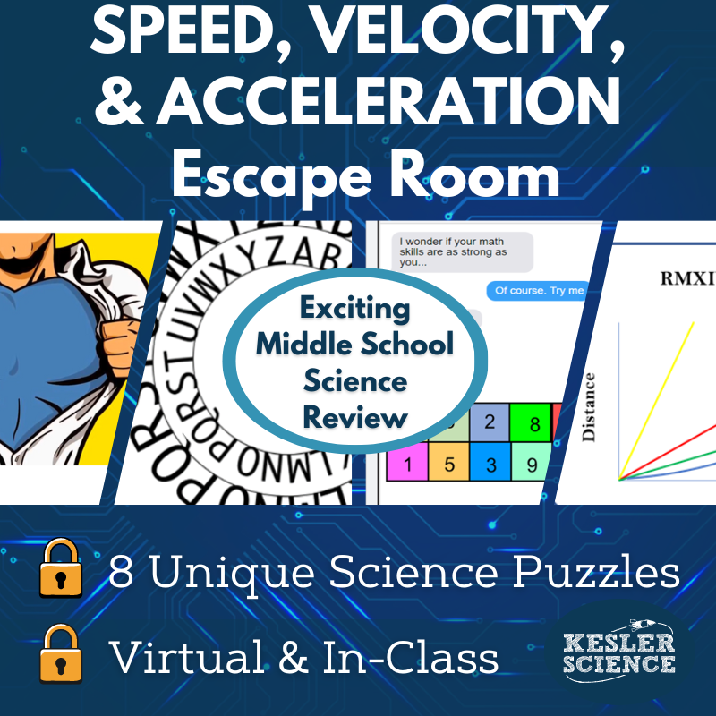 Speed, Velocity, Acceleration Escape Room - 6th 7th 8th Grade Science Review