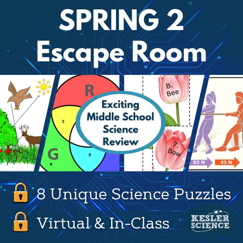 Spring Escape Room - Season 2 - 6th 7th 8th Grade Science Review Activity