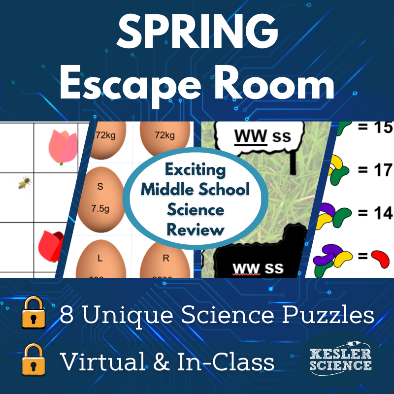 Spring Escape Room - Season 1 - 6th 7th 8th Grade Science Review Activity
