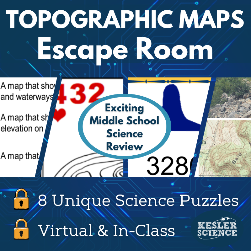 Topographic Maps Escape Room - 6th 7th 8th Grade Science Review Activity
