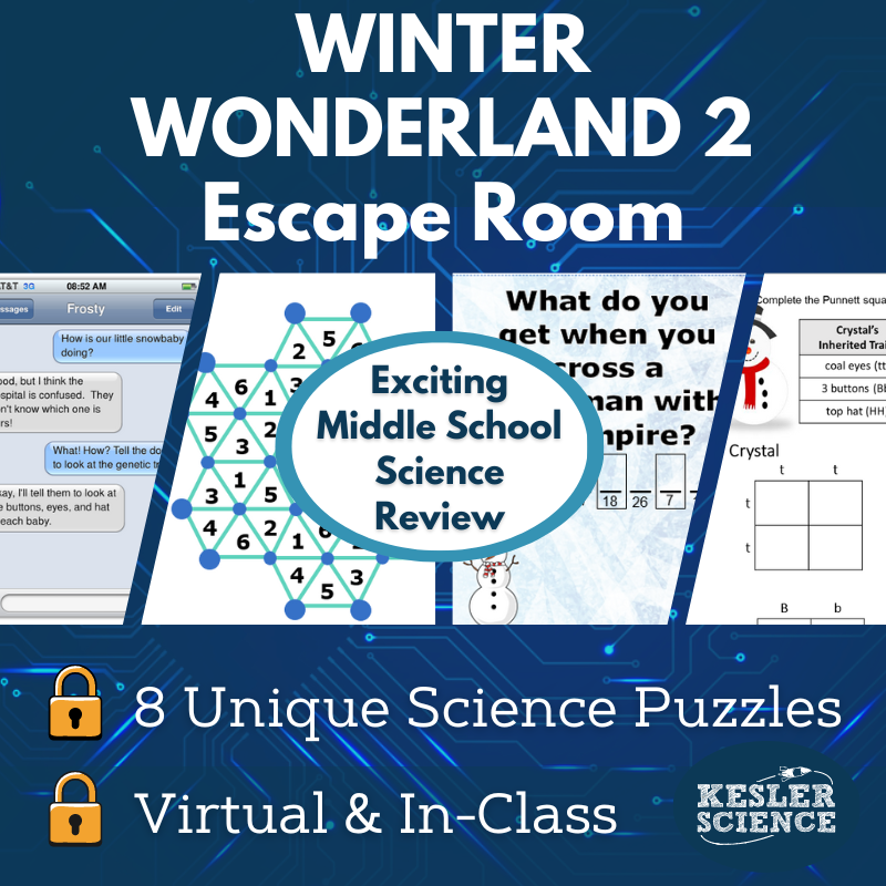 Winter Wonderland Season 2 Escape Room - 6th 7th 8th Grade Science Review Activity