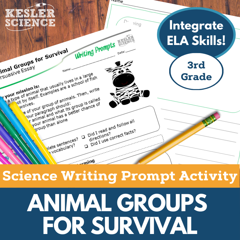 Writing Prompts - Animal Groups for Survival - 3rd Gr NGSS