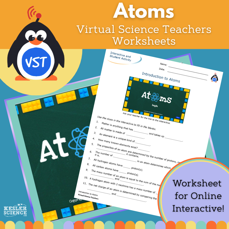 Atoms Intro Worksheet & Crossword - VST