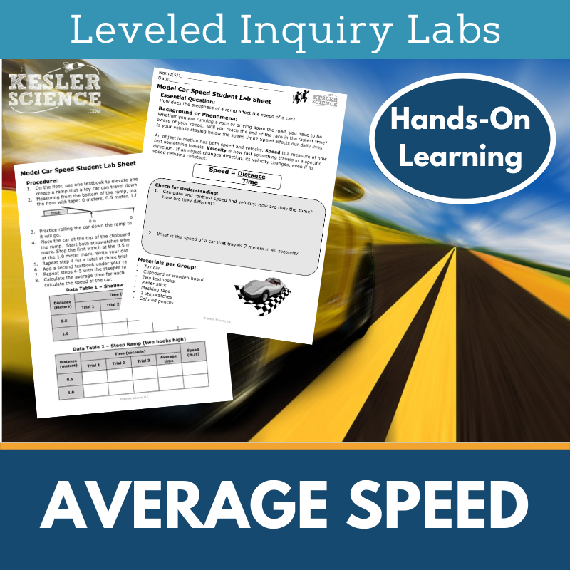 Average Speed Inquiry Lab - MS 6-8 Science TEKS