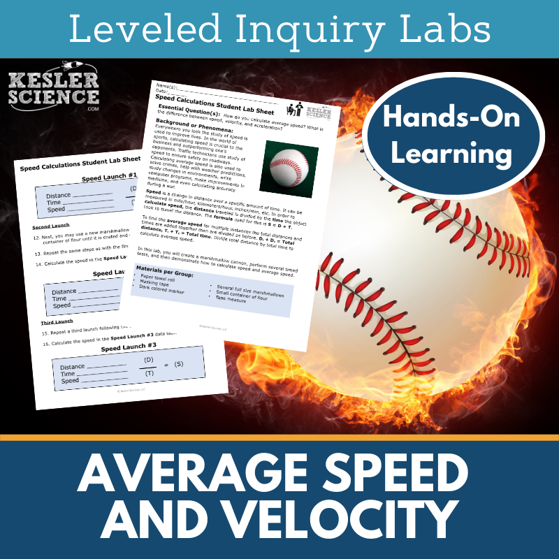 Average Speed and Velocity Inquiry Lab - MS 6-8 Science TEKS