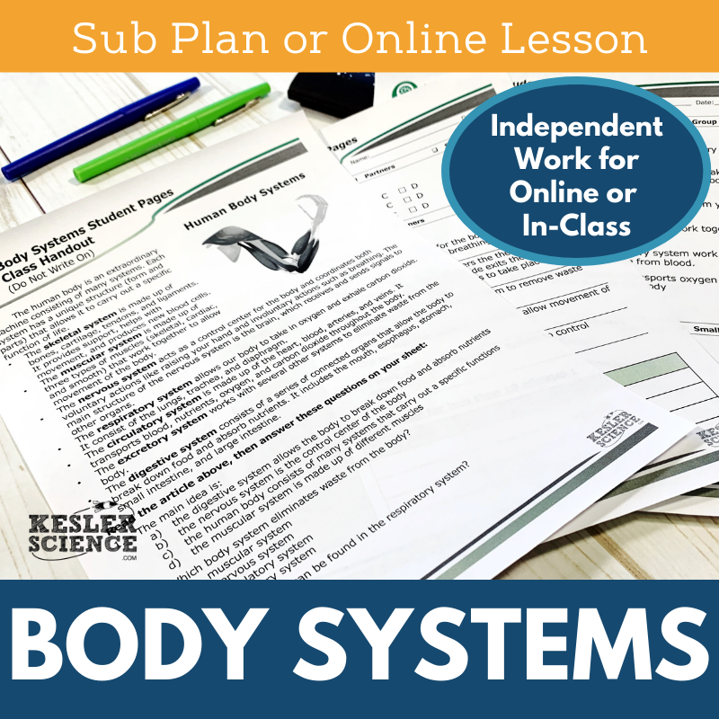 MS 6th 7th 8th - Body Systems - Sub Plans