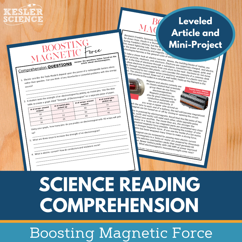 MS 6th 7th 8th Science Reading Comprehension Passages - VOL. 4 - Boosting Magnetic Force