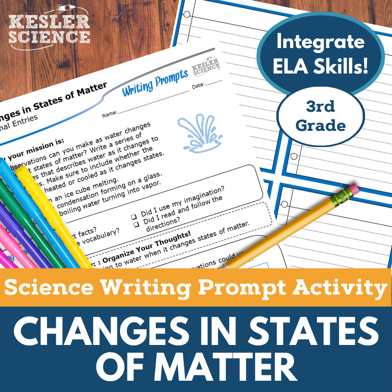 Writing Prompts - Changes in States of Matter - 3rd Gr