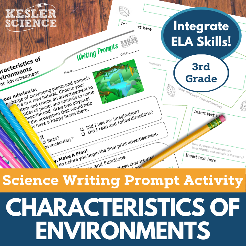 Writing Prompts - Characteristics of Environments - 3rd Gr