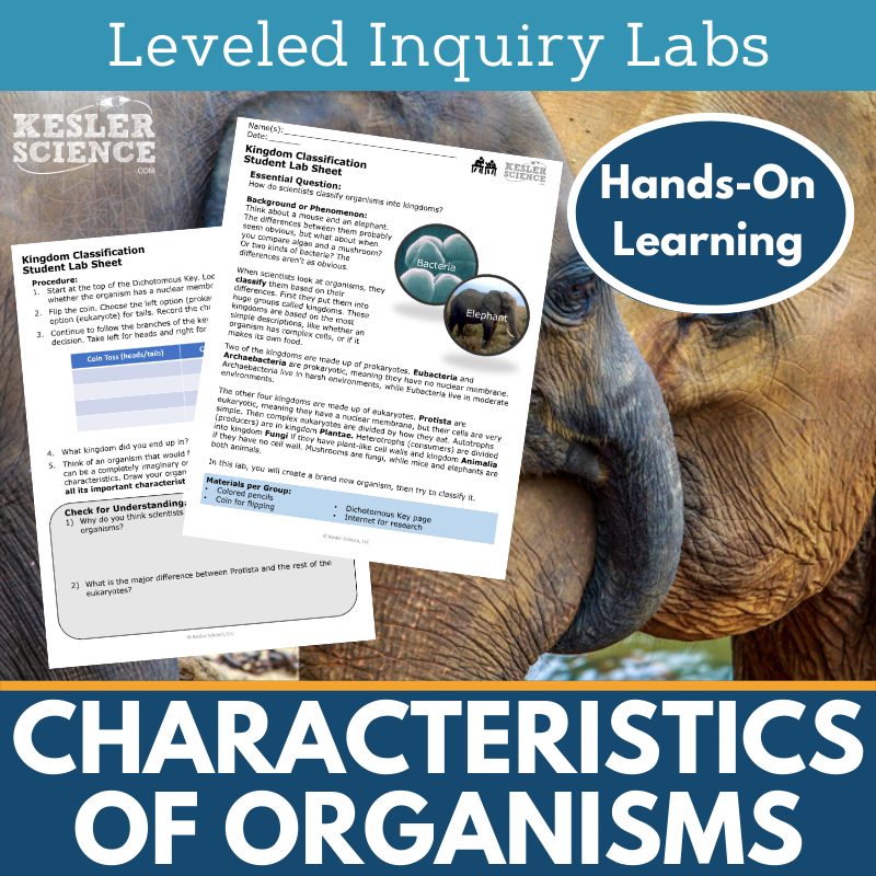 Characteristics of Organisms Inquiry Lab - MS 6-8 Science TEKS