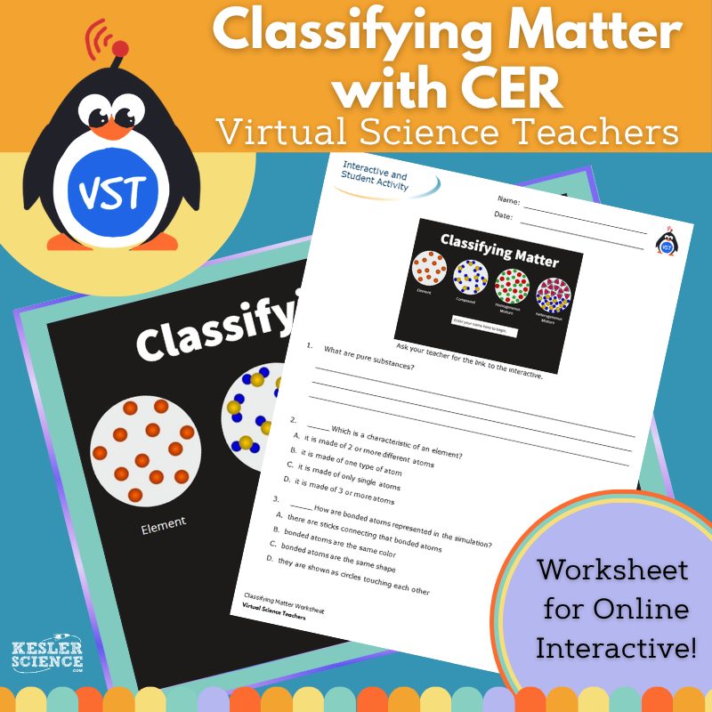 Classifying Matter - Worksheet with CER - VST