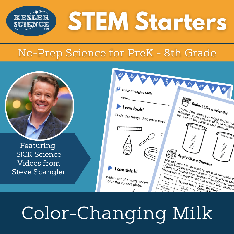 STEM Starters - Color Changing Milk - No-Prep PreK-8