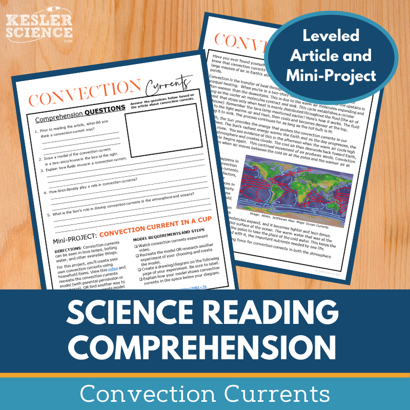 MS 6th 7th 8th Science Reading Comprehension Passages - VOL. 2 - Convection Currents