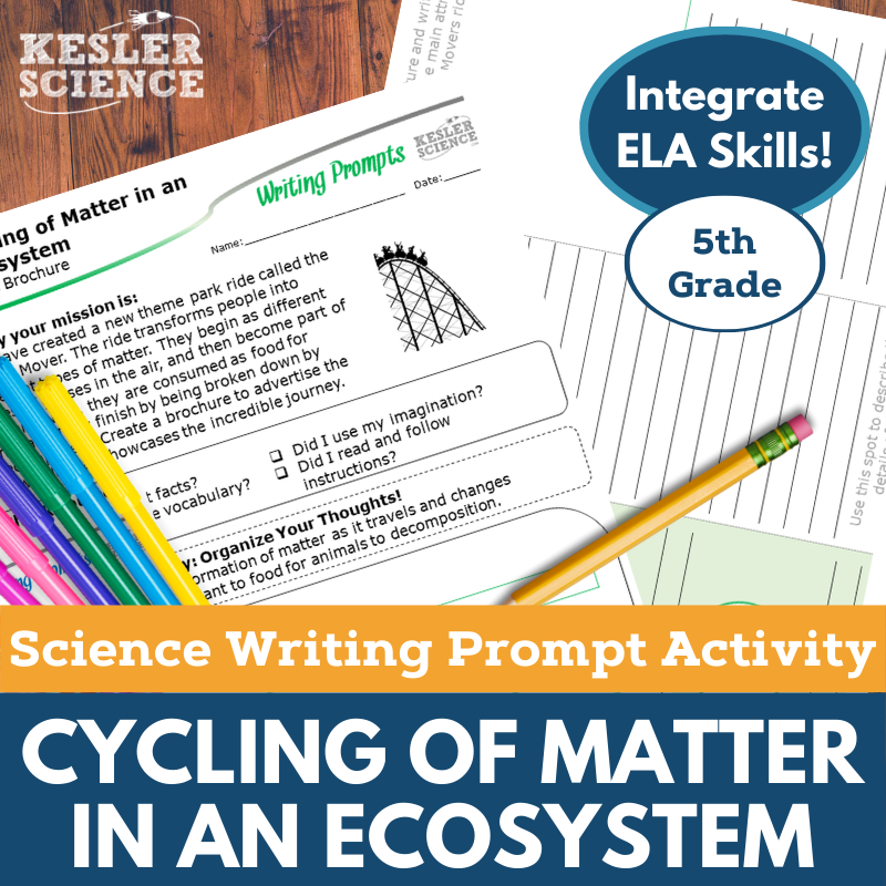 Writing Prompts - Cycling of Matter in an Ecosystem - 5th Gr NGSS
