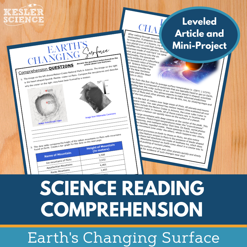 MS 6th 7th 8th Science Reading Comprehension Passages - VOL. 2 - Earth's Changing Surface