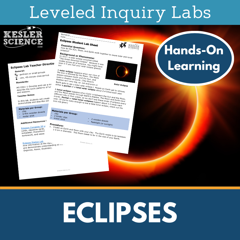 Eclipses Inquiry Lab - NGSS MS ESS1-1