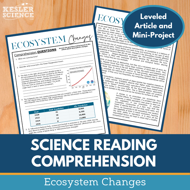 MS 6th 7th 8th Science Reading Comprehension Passages - VOL. 3 - Ecosystem Changes