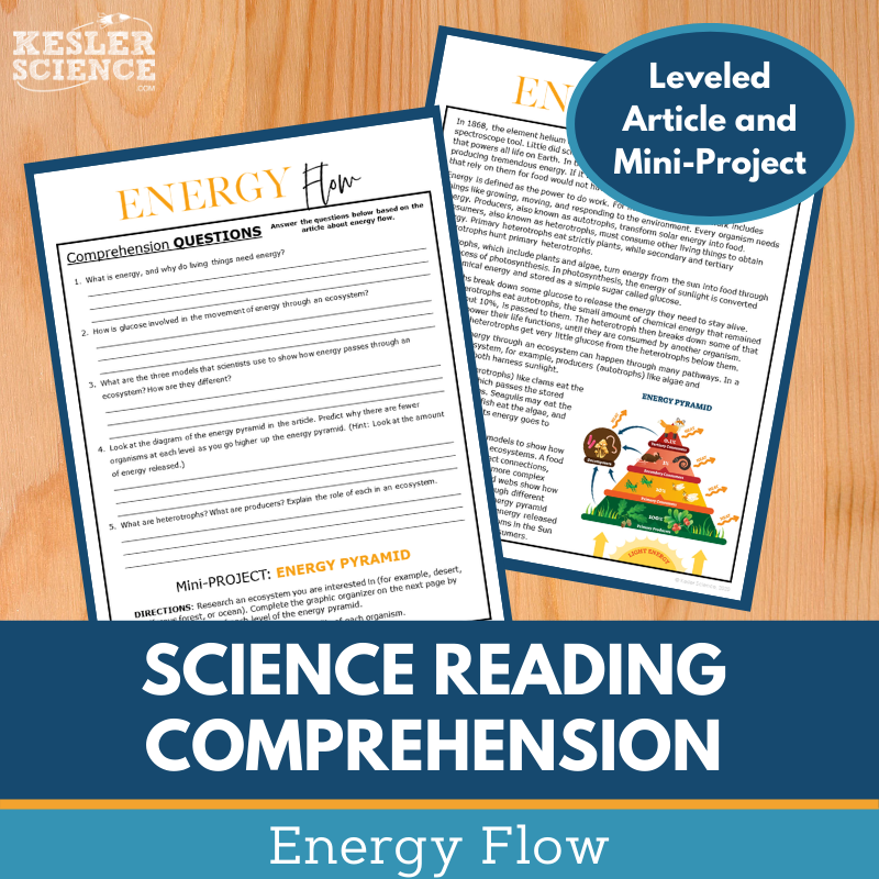 MS 6th 7th 8th Science Reading Comprehension Passages - VOL. 3 - Energy Flow