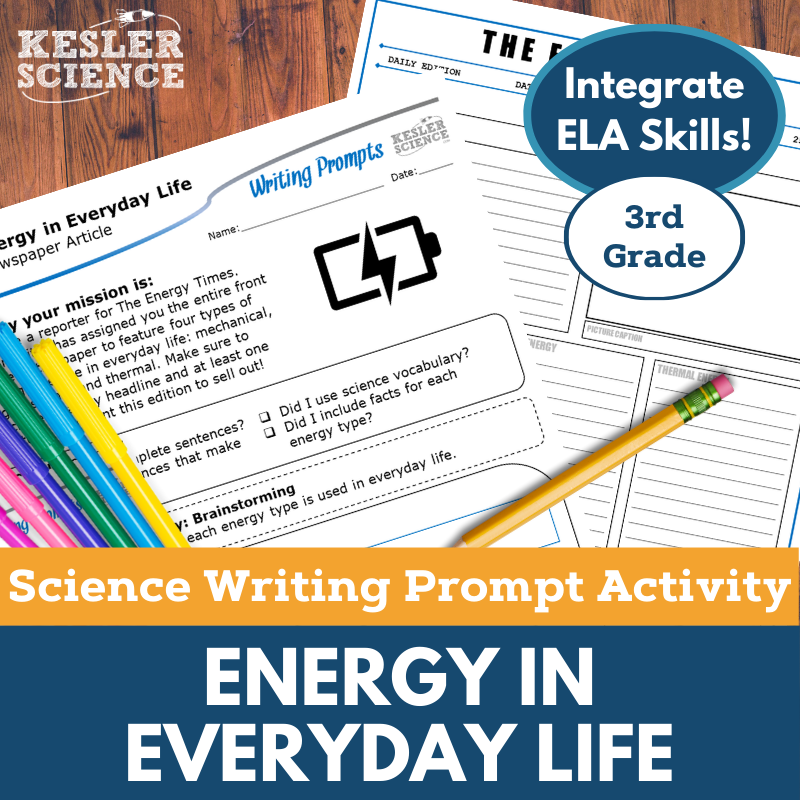 Writing Prompts - Energy in Everyday Life - 3rd Gr