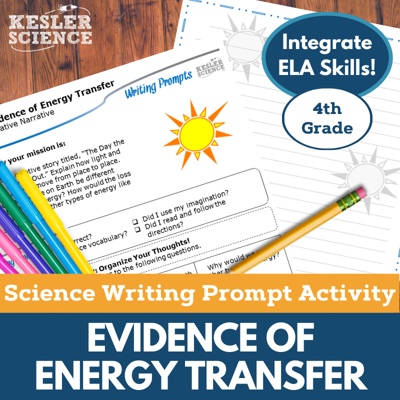 Writing Prompts - Evidence of Energy Transfer - 4th Gr NGSS
