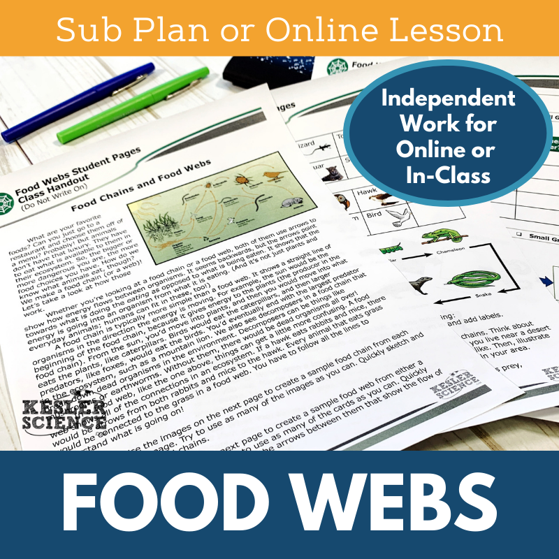 MS 6th 7th 8th - Food Webs - Sub Plans