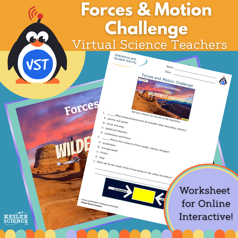 Force & Motion Challenge - Worksheet with Crossword - VST