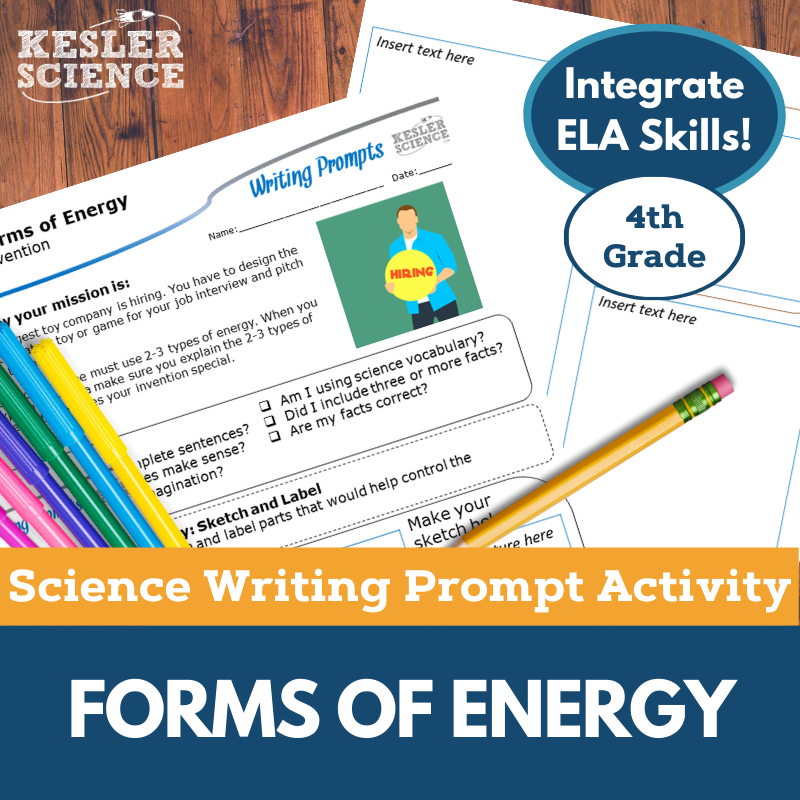 Writing Promps Energy Writing Prompts - Forms of Energy - 4th Gr – Kesler Science Store
