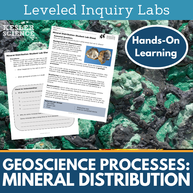 Geosciences - Mineral Distribution Inquiry Lab - NGSS MS ESS3-1