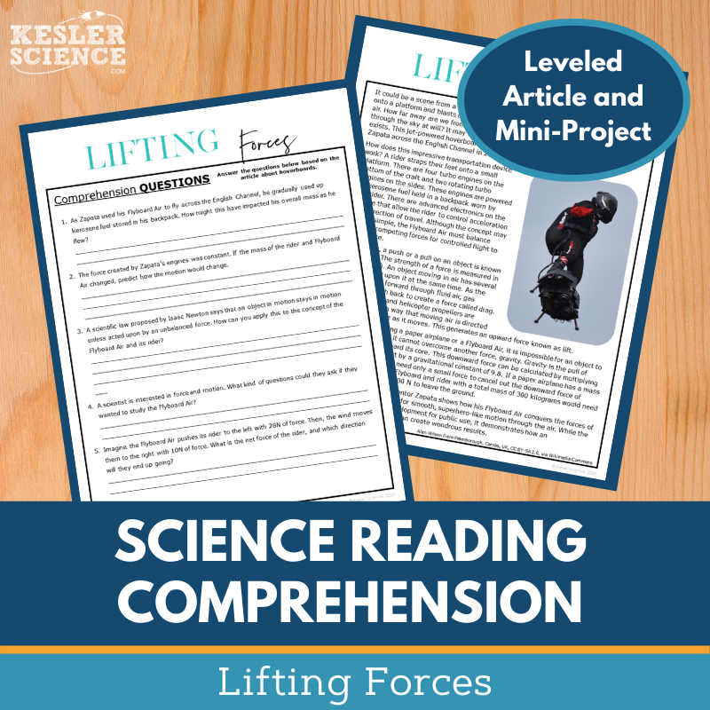 MS 6th 7th 8th Science Reading Comprehension Passages - VOL. 4 - Lifting Forces
