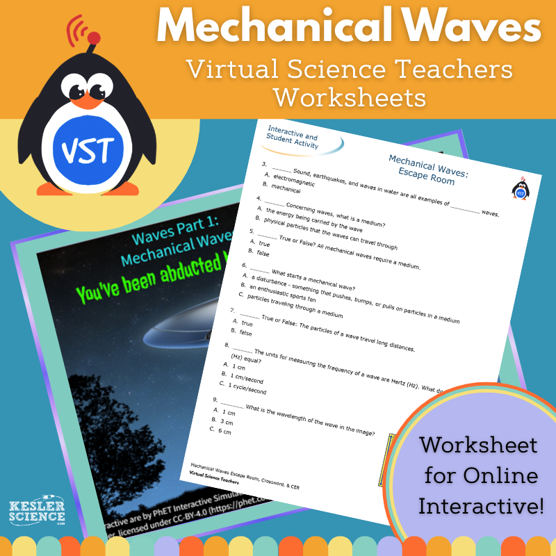Mechanical Waves Escape Room & Crossword with CER - VST