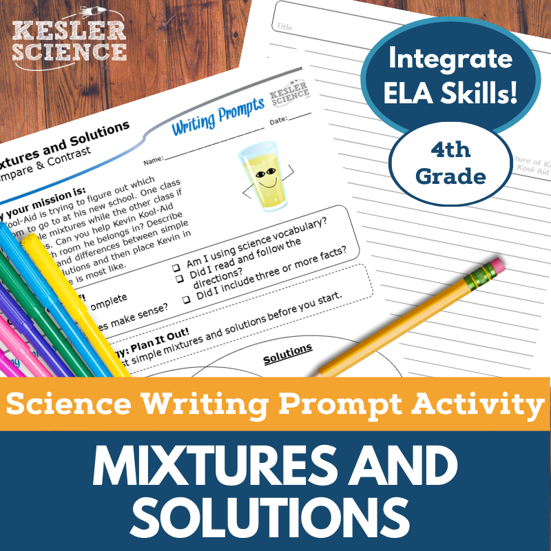 Writing Prompts - Mixtures & Solutions - 4th Gr