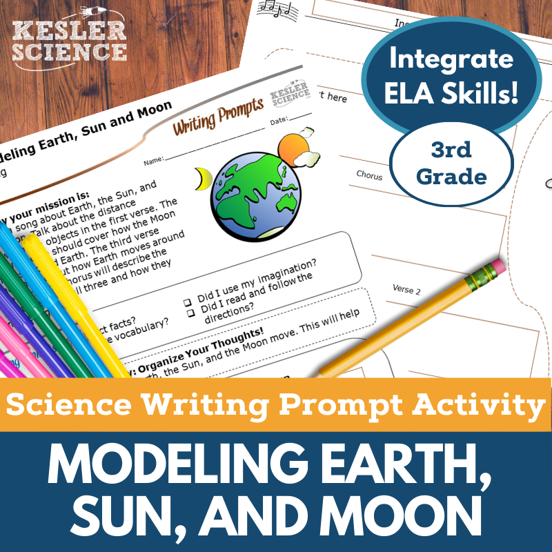 Writing Prompts - Modeling Earth, Sun, & Moon - 3rd Gr