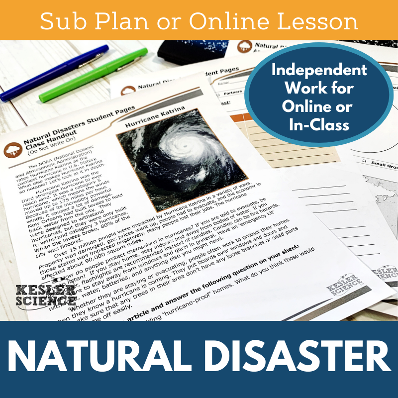 MS 6th 7th 8th - Natural Disasters - Sub Plans