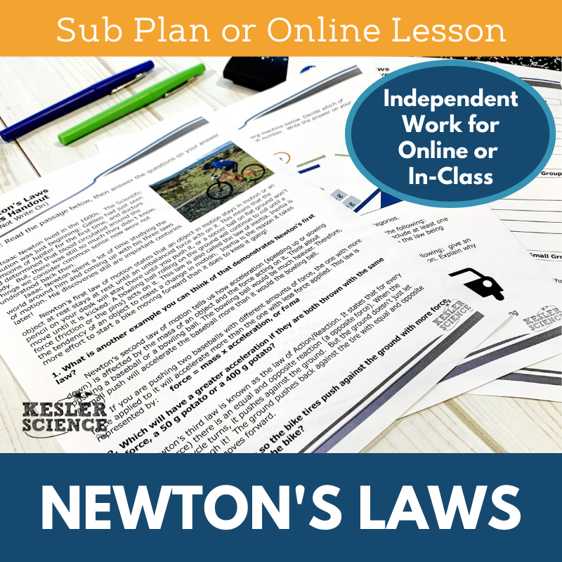 MS 6th 7th 8th - Newton's Laws - Sub Plans