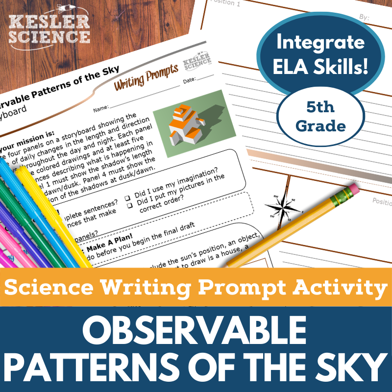 Writing Prompts - Observable Patterns of the Sky - 5th Gr NGSS